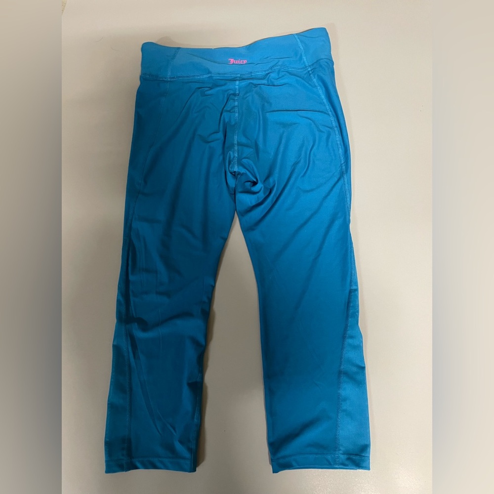 NWT Juicy Couture Sport ESSENTIAL CROP in OZONE TEAL blue color LeggingsXL